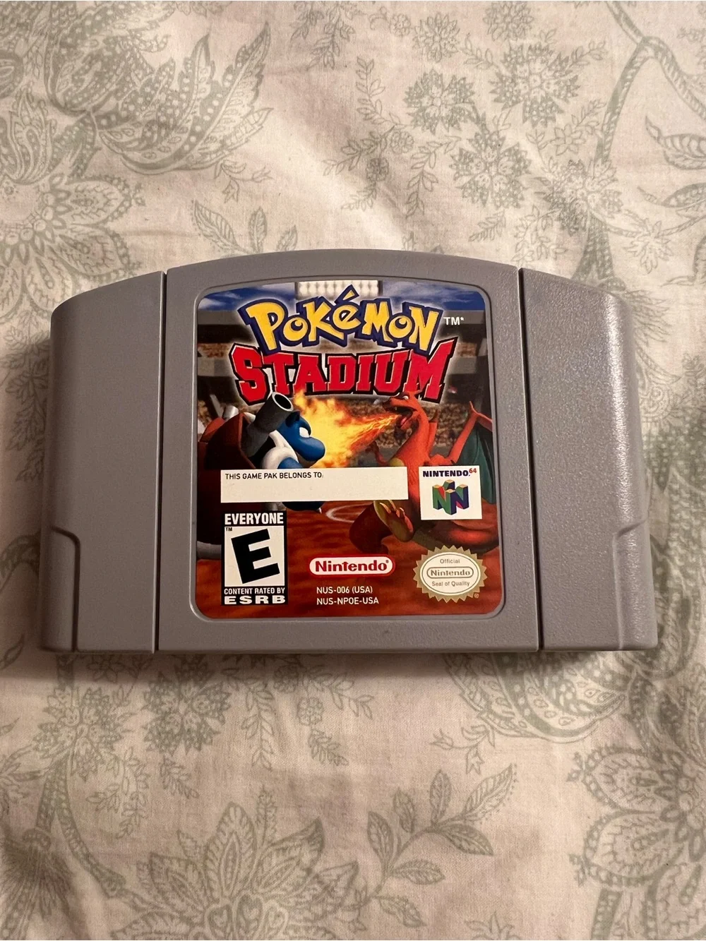 Nintendo Pokémon Stadium N64 Cartridge - Gray with Colorful Label